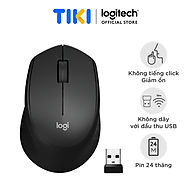 Chuột không dây Logitech M330 Silent Plus giảm ồn 90% - USB 2.4GHz, pin 2 năm, phù hợp người thuận tay phải, PC/ Laptop - Hàng chính hãng - Màu Đen
