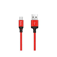 Cáp sạc dây dù Hoco X14 dài 1M - cổng microUSB (Đỏ)- Hàng chính hãng