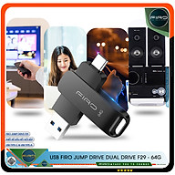 USB FIRO Jump Drive Dual Drive F29 - USB 3.1 32GB / 64GB Đầu Nối Kép Với 2 Cổng USB Type-C Và USB Type-A - Tương Thích MAC / PC Chuẩn Giao Tiếp USB 3.0 Và 2.0 - Tốc Độ Đọc 130Mb/s- Hàng Chính Hãng