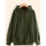 Áo hoodie trơn màu rêu ST04 thumbnail