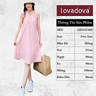 Đầm Dáng Suông, Cách Điệu Cổ Yến, Màu Hồng - Lovadova 21D11C005 thumbnail
