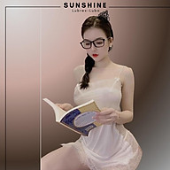 Váy Ngủ Nữ Hai Dây Phối Ren Sexy Lụa Gợi Cảm Quyến Rũ SUNSHINE SX1526 thumbnail