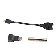 Raspberry Pi Zero Kit Mini HDMI To HDMI Adapter+Micro USB Cable+GPIO Header thumbnail