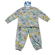 Bộ quần áo dài bé trai họa tiết Khủng Long xám thun xước - AICDBTHZUHVX - AIN Closet