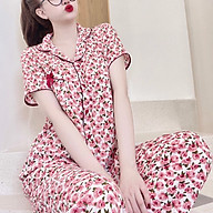 Đồ Bộ Lụa Satin Pijama Quần Dài Mặc Ở Nhà Nữ thumbnail