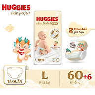 Tã quần Huggies Skin Perfect phiên bản Rồng giới hạn Super Jumbo L60+6 miếng với 2 vùng thấm giảm kích ứng da