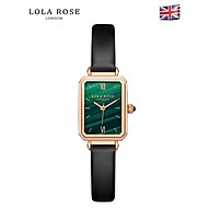 Đồng hồ nữ mặt vuông dây da LolaRose thiết kế thanh lịch thời trang đá thumbnail