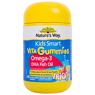 Nature's Way Kids Smart Vita Gummies Omega-3 DHA Fish Oil - Bổ sung Omega-3 (DHA, EPA) cho trẻ (60 viên/ Lọ)