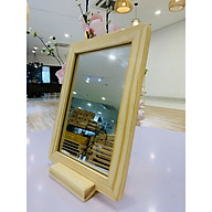 Gương trang điểm để bàn tặng kèm kệ đỡ nhỏ gọn tiện lợi phong cách Hàn Quốc-gỗ thông Mỹ cao cấp thumbnail