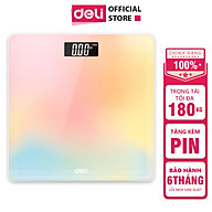 Cân Điện Tử Sức Khoẻ Thông Minh Mặt Vuông Kính Cường Lực Chịu Lực 180Kg Deli - Phù Hợp Gia Đình Trường Học -  Nhiều Màu Sắc - Hàng Chính Hãng - E86120