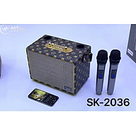 Loa Bluetooth Karaoke  QIXI SK-2036 , Tặng Kèm 2 Micro Không Dây Cao Cấp , Hát Karaoke Nghe Nhạc Bass mạnh -Hàng Chính Hãng