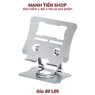 Giá Đỡ Hợp Kim Nhôm Để Bàn Xoay 360 Độ Cho Điện Thoại, Máy Tính Bảng, Iphone, Ipad L05 - Hàng chính hãng