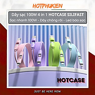 Dây cáp sạc nhanh 100W đa năng 4 in 1 USB-A / Type C ra Type C/ L cho iPhone iPad hiệu HOTCASE SiliFast trang bị Chip E-Market chống cháy nổ, truyền dữ liệu 480mbps - Hàng nhập khẩu