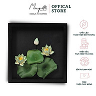 Tranh hoa giấy handmade trang trí cao cấp HOA SEN TRẮNG 25x25 thumbnail