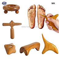 COMBO bộ 5 Dụng Cụ day ấn Huyệt Mát xa toàn thân kiểu Thái bằng gỗ Bách Xanh (MH850) Có mùi thơm nhẹ Chăm sóc sức khỏe