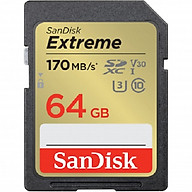 Thẻ nhớ SDXC SanDisk Extreme U3 V30 64GB 170MB/s SDSDXV2-064G (New 2022) - Hàng Nhập Khẩu