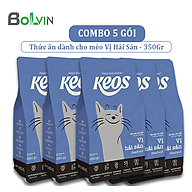 Combo 5 gói 350Gr Thức ăn hạt KEOS vị hải sản dành cho mèo mọi lứa tuổi -KEOS Seafood 350gr thumbnail