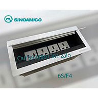 Hộp ổ điện âm bàn họp màu bạc Sinoamigo STS-6S/F4. Tích hợp điện, HDMI, USB 3.0 - Hàng chính hãng