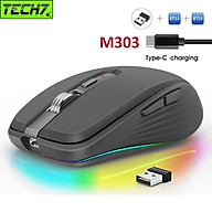 Chuột Led Không Dây M303 Đa kết nối Bluetooth 5.0 + Usb 2.4G Pin sạc TypeC chống ồn nhỏ gọn hàng nhập khẩu