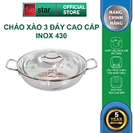 Chảo Xào 3 Đáy Nắp Kính FivestarW32-3DG (32cm)