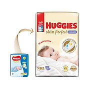 Miếng lót sơ sinh Huggies Skin Perfect NB2 60 miếng với 2 vùng thấm giảm kích ứng da