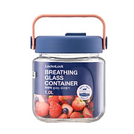 Hũ thủy tinh Breathing LocknLock - Kèm nắp đậy - Tay cầm hủ linh hoạt