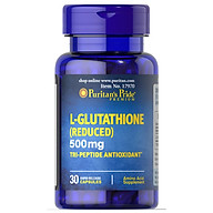 Viên Uống Puritan s Pride L- Glutathione (Reduced) 500mg 30 viên Hỗ Trợ làm trắng Da, Giảm Nám, chậm quá trình lão hóa, Thải Độc gan, tăng cường hệ miễn dịch, nâng cao khả năng thụ thai, bảo vệ tế bào tổn thương. thumbnail