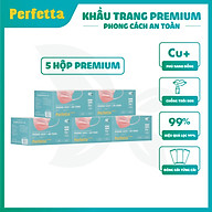 5 Hộp Premium - Khẩu Trang Cao Cấp Perfetta Premium, Phủ Nano Đồng, Đóng thumbnail