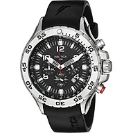 Nautica Men s N14536 NST Stainless Steel Watch with Black Resin Band thumbnail
