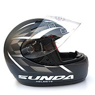 Mũ bảo hiểm fullface chính hãng Sunda 2000c đen nhám sọc trắng thumbnail