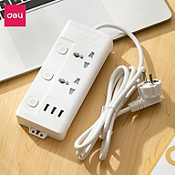 Ổ Cắm Điện Đa Năng  Có Công Tắc Chống Giật Chống Cháy Chất Lượng Cao Deli - Hàng Chính Hãng - ET407 408 409