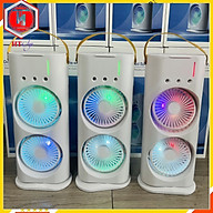 Quạt Phun Sương, Quạt Hơi Nước 2 Tầng , Quạt Tích Điện, Có Đèn Led, Quạt Để Bàn Mini Làm Mát Và Tạo Ẩm Không Khí - Hàng Nhập Khẩu