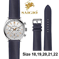 Dây Đồng Hồ Da Bò Thật 100%, Kiếu Cổ Điển, Cao Cấp - Sang Trọng, Mặt Lót Chống Thấm Mồ Hôi, Tích Hợp Lớp Gia Cố Chống Giãn Đặc Biệt, Phụ Kiện Khóa và Chốt Bằng Thép Không Gỉ 316L, Nhiều Màu, Nhiều Size - Hàng Chính Hãng SAIGIO