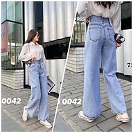 Quần Jeans Nữ Ống Rộng Cạp Cao Phối Nút - 0042 thumbnail