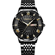 Đồng hồ nam TISSELLY T999 chạy 2 lịch thiết kế sang trọng không thấm nước 3ATM dây hợp kim thép cao cấp thumbnail