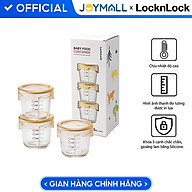 Bộ 3 hộp thủy tinh đựng thức ăn dặm cho bé Lock&Lock 280ml x 3 hộp LLG542S3IVY - Hàng chính hãng, có vạch chia - JoyMall