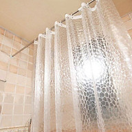 Rèm chống thấm cao cấp dành cho phòng tắm, màu trắng trong, kèm theo móc, kích thước 180x180cm HT715 thumbnail