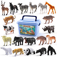 Đồ Chơi Thế Giới Động Vật 58 Chi Tiết, Kèm Thùng Đựng Tiện Lợi, Mô Hình Con Vật Cho Bé