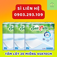 Combo 3 Tấm lót SunMate cải tiến mới 20 miếng/gói size M (45 x 70cm)