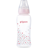 Bình sữa cổ hẹp PP Streamline hình ngôi sao hồng/xanh Pigeon 250ml (M)