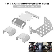 4 In 1 Stainless Steel Chassis Armor Protection Anti-skid Plate Kit for Axial SCX II RC Truck Car thumbnail