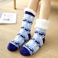 Women Christmas Slipper Socks Warm Fleece Lined Knitted Anti thumbnail