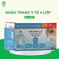 Khẩu trang y tế CAEMEDI 4 lớp Xanh cao cấp, kháng khuẩn, lọc bụi bẩn đạt chuẩn BFE, FDA xuất khẩu Châu Âu - Hộp 50 cái