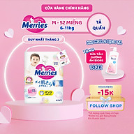 Tã/bỉm quần Merries size M - 52 miếng (dành cho bé từ 6 - 11kg)