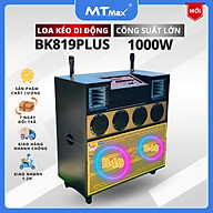 Loa Kéo Di Động MTMAX BK819Plus, Công Suất Cực Khủng 1000W, Hệ Thống 2 Bass Đôi 40, 4 Trung, 2 Treble, Âm Thanh Cực Khủng, Kèm 2 Micro Không Dây Cao Cấp, Chuyên Karaoke Không Gian Lớn, Quán Bar. HÀNG CHÍNH HÃNG