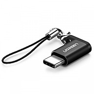 Đầu Chuyển Đổi Micro Usb Sang Usb Type C Có Hỗ Trợ Otg Đen Us278 - 50551 Ugreen - Hàng Chính Hãng