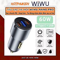 Tẩu củ sạc nhanh 60W cho xe hơi ô tô 2 PD3.0 Type- C + USB-A QC3.0 hiệu WIWU Nano Pro cho iphone 17 16 15 14 13 12 iPad Vivo Oppo samsung cho Macbook - hàng nhập khẩu