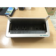 Hộp ổ cắm điện, mạng, HDMI, USB âm bàn Sinoamigo STS-130S, chất liệu nhôm xước cao cấp màu bạc - Hàng chính hãng, có xuất hóa đơn VAT