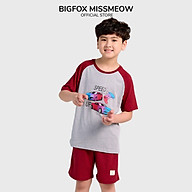] Bộ Quần Áo Bé Trai Bigfox, Bộ Cộc Tay Trẻ Em Mùa Hè Chất Cotton Mát In Hình Ô Tô Speed Up
