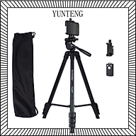 Tripod điện thoại, máy ảnh Yunteng VCT-618N - Gậy cao 1m8 có kèm remote và kẹp điện thoại - Hàng chính hãng